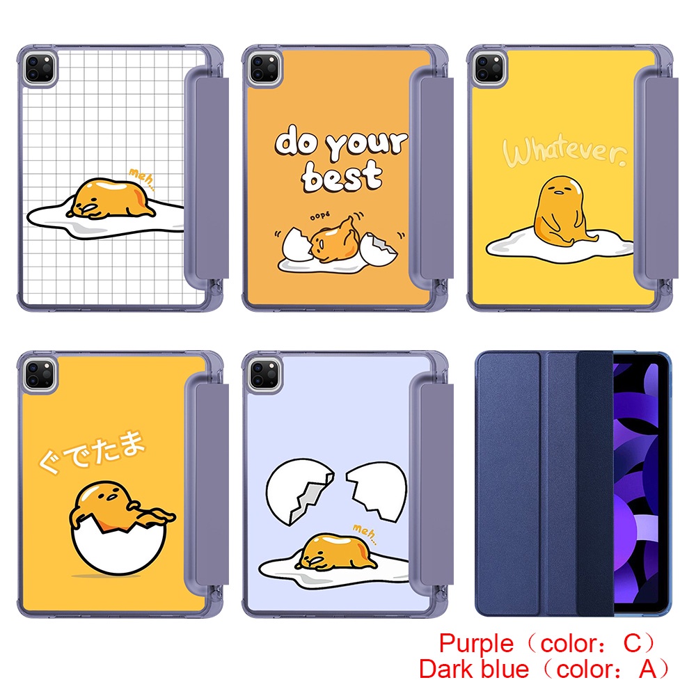 82J Gudetama Lazy Egg Dark blue Soft silicone Case for iPad 7 8 9