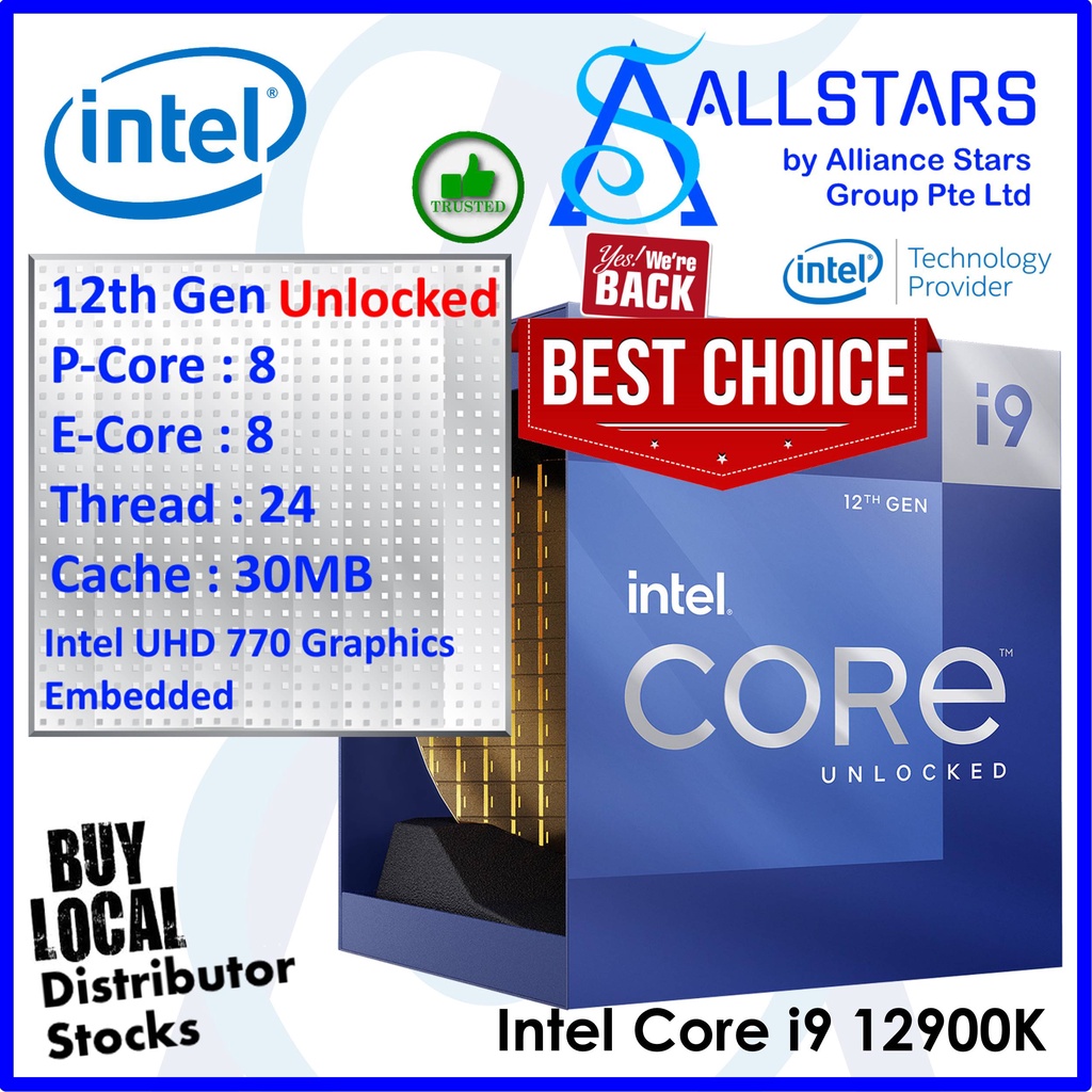 Singapore Distributor Stocks* 12Gen Intel Core i9 12900K 12th Gen