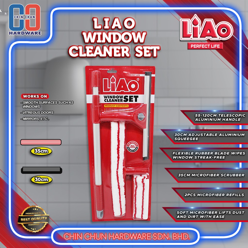 LIAO WINDOW CLEANER SET/B130014/TELESCOPIC HANDLE WINDOW SQUEEGEE SET ...