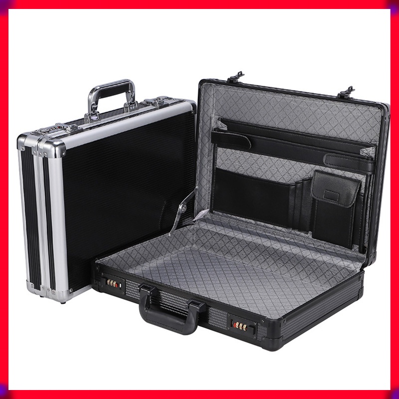 Portable Lockbox Document Storage Box Hardware Tool Box Aluminum Hard ...