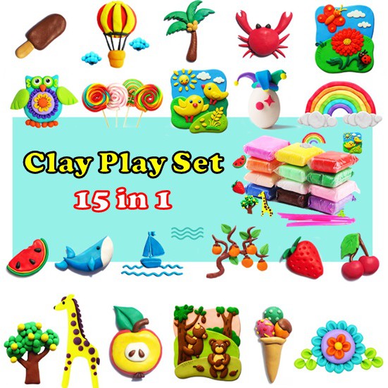 ✨? Colorful Kids Clay Sand Play Set Toys ? Creative Air Dry Clay Educational Birthday Party Goodie Bag Gifts Loot ?✨