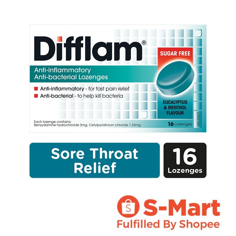 Difflam Anti inflammatory And Anti bacterial Lozenges Eucalyptus and ...