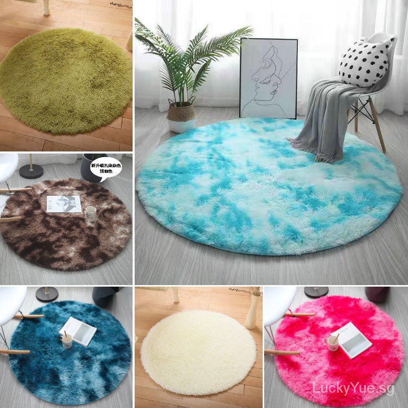 【Ready Stock】Fluffy Round Rug Plush Carpet Anti-slip Soft Floor Rugs ...