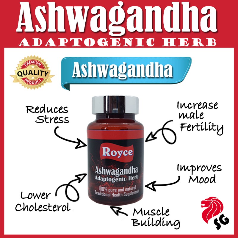 Ashwagandha Powerful Adaptogen Herb 60 capsules tags maca tongkat