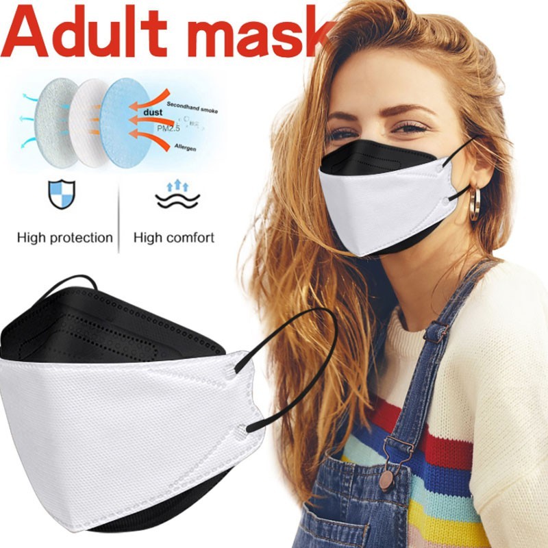 KF94 Black White 4 Ply Adult Mask - Unit | Shopee Singapore