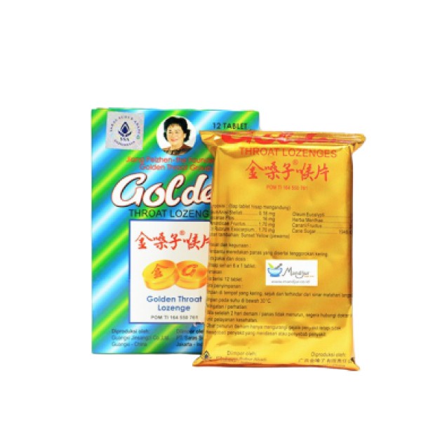 GOLDEN THROAT LOZENGES / PERMEN KESEHATAN / BATUK / PELEGA TENGGOROKAN / RADANG TENGGOROKAN - Gambar 3