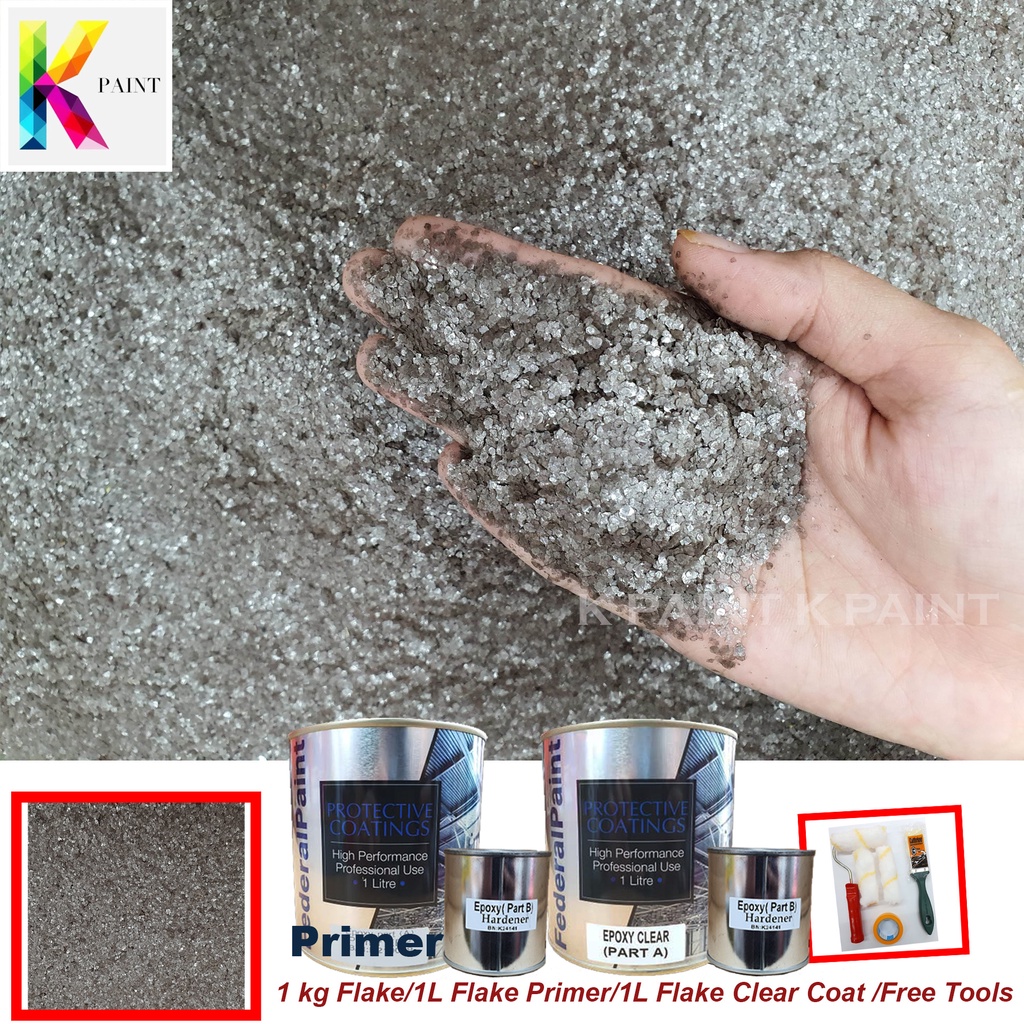 DIY Epoxy BROWN Flake Coating (1KG FLAKE/1L PRIMER /1L CLEAR COAT/ FREE ...