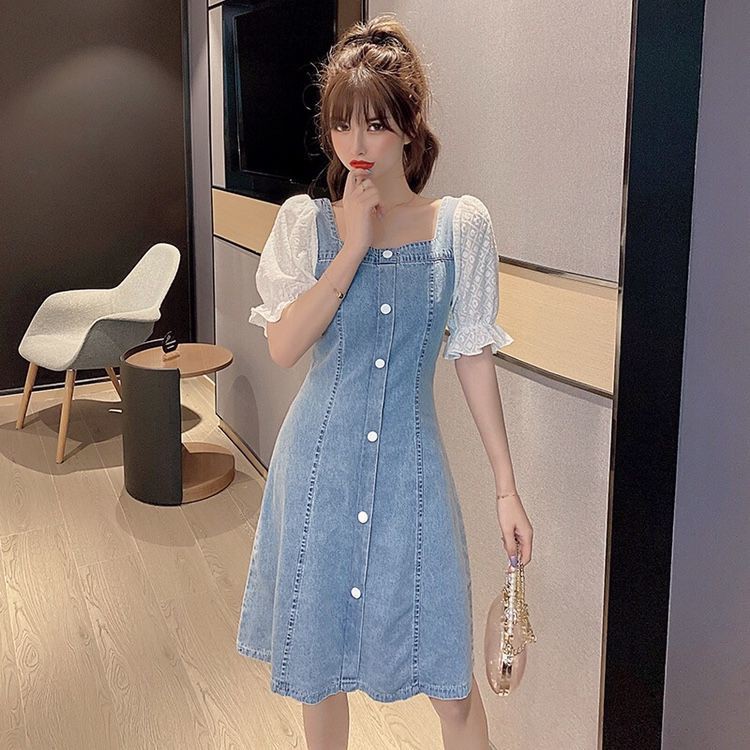 Korean hot sale denim dress