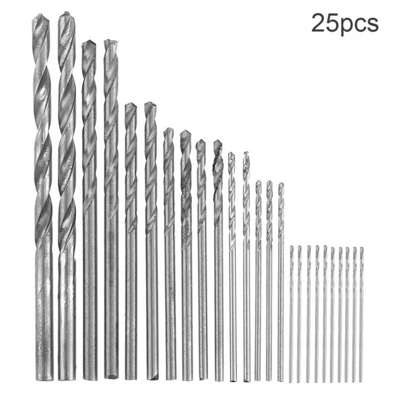 25pcs/set High Speed Metric HSS Twist Drill Bits Small Cutting