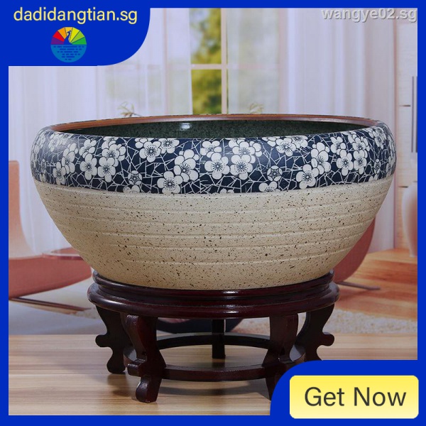 Largecaliber Jingdezhen ceramic flowerpot, large water tank, lotus pot