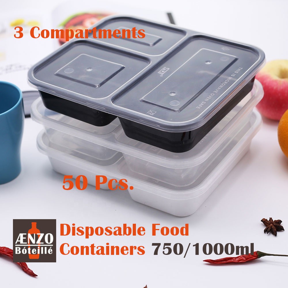 Disposable Food Container | Lunch box | Plastic containers | 3 ...