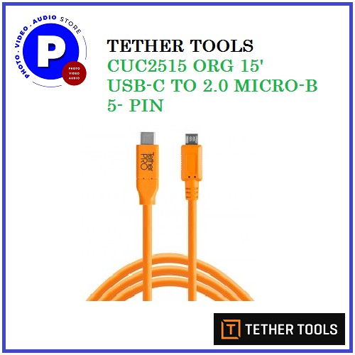Tether Tools USB C To 2.0 Micro B 5 Pin Black (4.6m) CUC2515-BLK - View #8