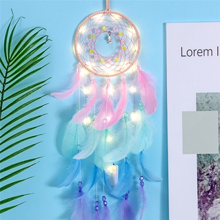 Dreamcatcher LED Car Wall Hanging Decor Indoor Home Wedding Decoration  Birthday Gifts Dream Catcher Dreamcatcher Hanging Ornaments Accessories  Cute Car Indoor Home Hanging Hand Knitting LED Blue 