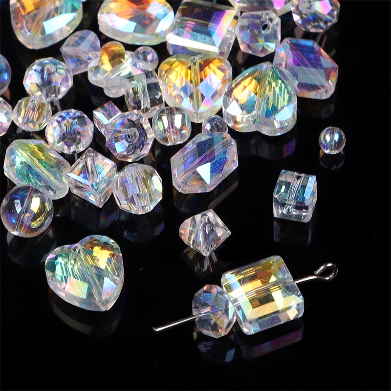 5-50pcs Fashion Crystal AB Color Faceted Crystal Glass Loose Beads for ...