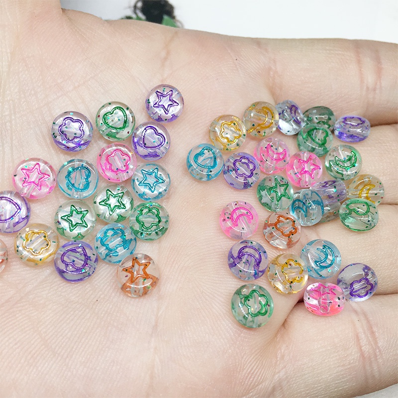 100Pcs AB Color Crescent Moon Glass Beads Transparent Glass Moon Beads  Crystal Moon Shaped Beads for