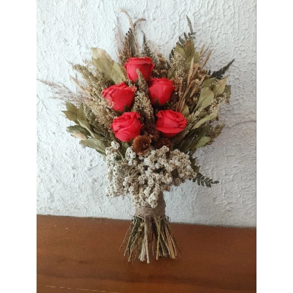 buket bunga kering - buket wedding - buket wisuda mzy.1308 - Gambar 2