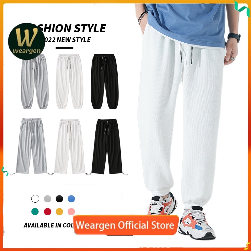 Weargen Trousers Men's Casual Sports Pants Loose Straight Sweatpants