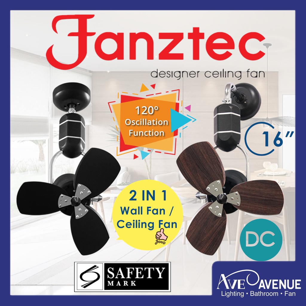 Fanztec F16 DC Motor Wall Fan / Ceiling Fan 16 Inch Remote Control