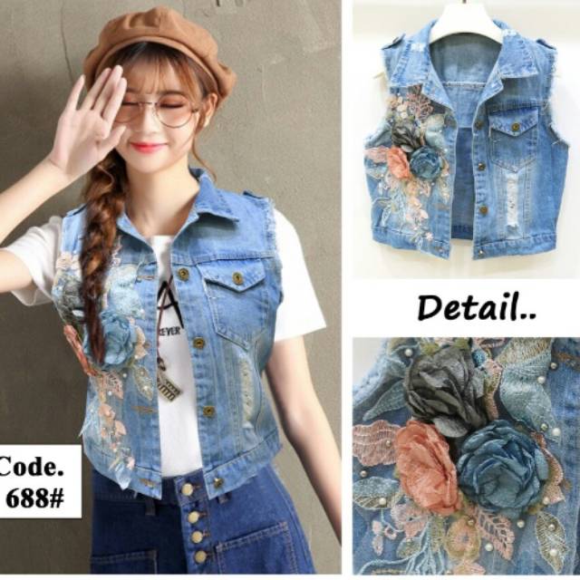 3D Flowers High Waist Jeans main image 1