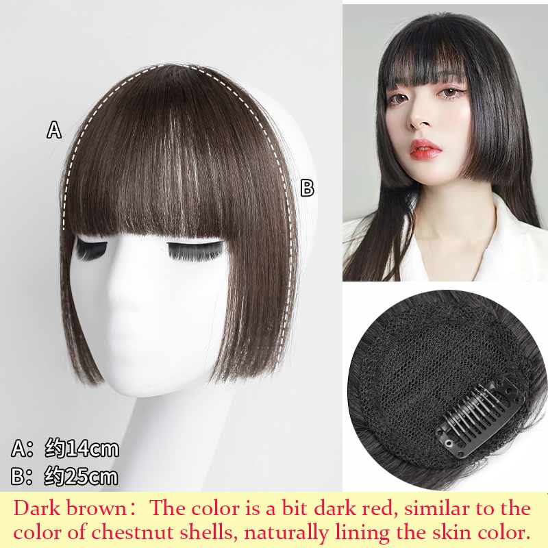 Girl Air Bangs Wig Female Simulation Bangs Wig Piece Invisible Seamless ...