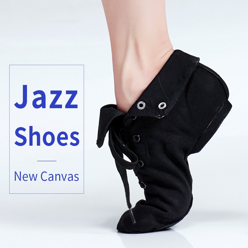 Canvas Black Jazz Shoes Boys Girls Adult Jazz Dance Practice Shoes