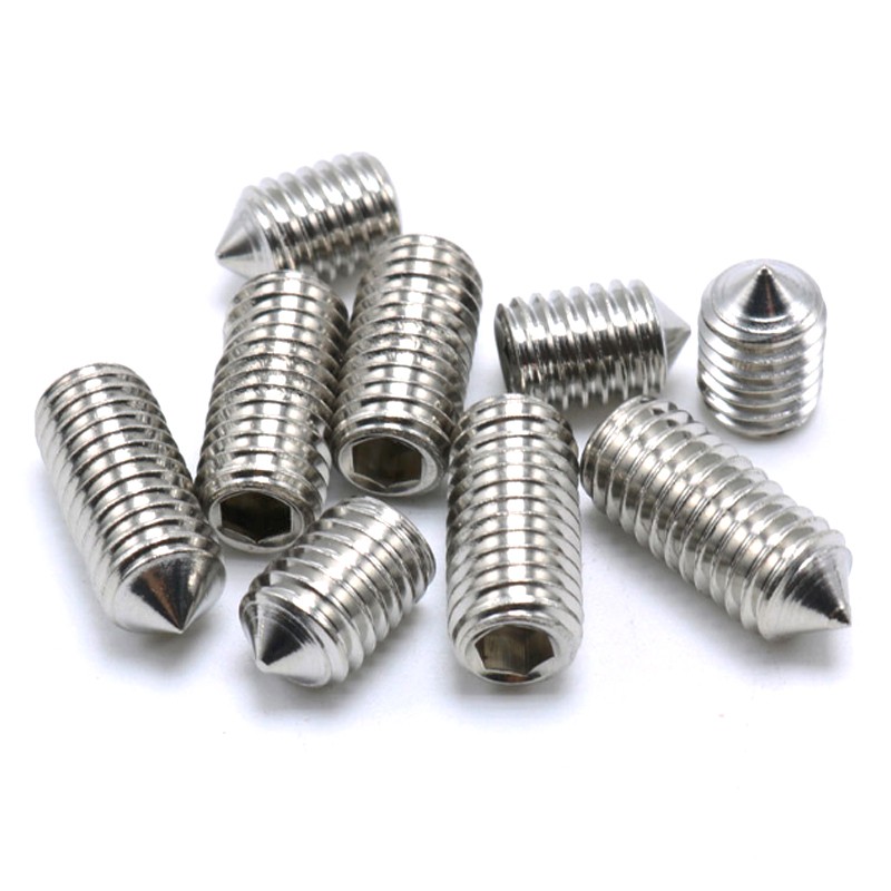 20pcs DIN914 M2 M3 M4 M5 M6 M8  4 6 8 10 12 16mm  304 Stainless Steel A2 Metric Thread Screws Hexagon socket tip set screw