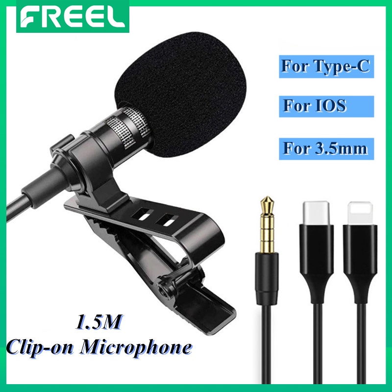 Mini Microphone Clipon Lapel Lavalier PC Phone Camera Mic Portable