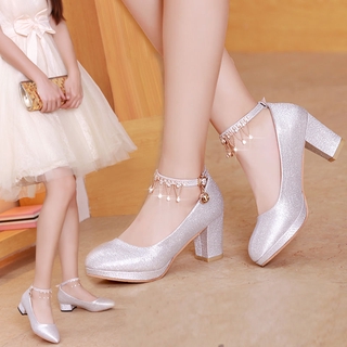 Chunky hot sale wedding heels