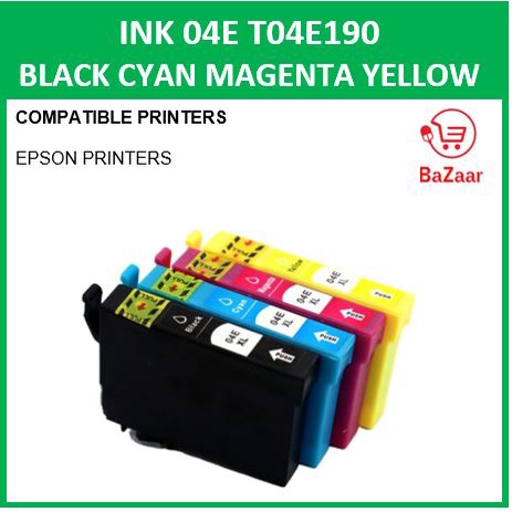 Compatible Epson 04E Ink T04E190 Black Cyan Magenta Yellow For WF-2831 ...