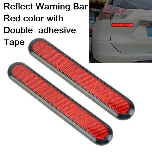 3R-2150 2PCS Car Plastic Reflect Warning Sticker Outside Trunk Bumper ...