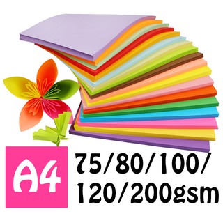Color Copy Paper A4 80g 50/100 Sheets Kids Handmade DIY Card Scrapbook  Paper Double Sided