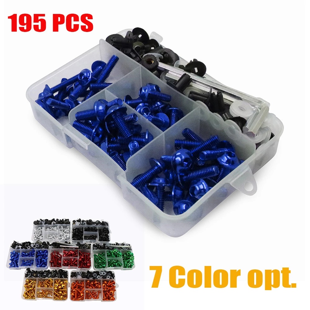 NiceCNC Fairing Bolt Kit For Yamaha YZF R1, R3, R6, FJR1300 – 155 Piece Aluminum Fastener Set