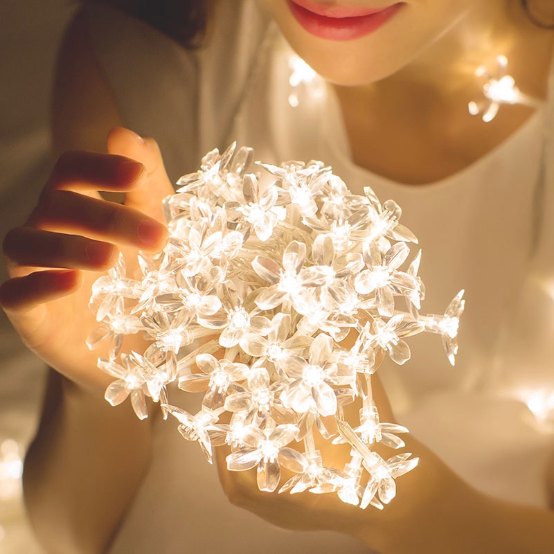 USB Battery Light Sakura Flower Led Fairy Light 1.5M/3M/4.5M/6M/10M Strings Light Indoor Decorative Flowers Lamp Festivel Wedding Lighting Decor
