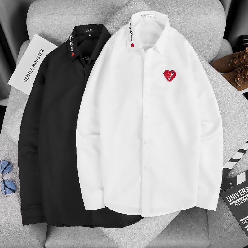 Heart Placement Long Sleeve Shirt