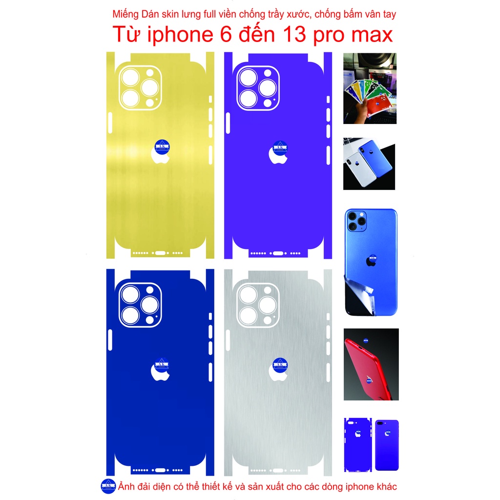 Full border back skin stickers from iphone 6 to 13 pro max, protect ...