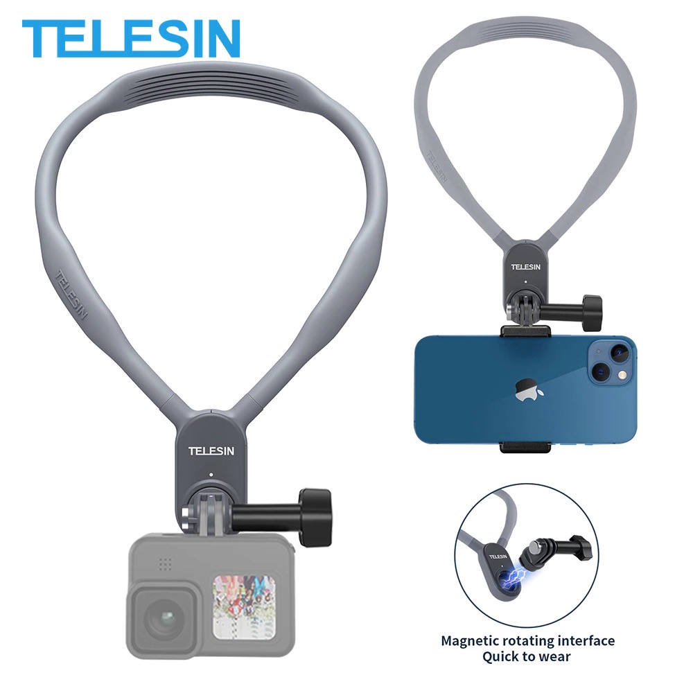TELESIN Magnetic Neck Holder Mount for GoPro HERO / Insta360 ONE / DJI ...