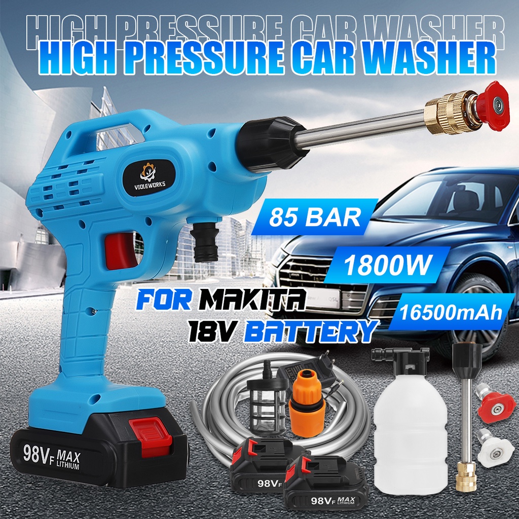 1800W 85Bar Cordless Water Jet High Pressure Car Wash Guns Electric Car