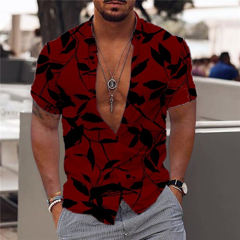 Boutique Men's Clothing 2022 Cotton Coconut Tree Beach Holiday Party Men's Shirt Summer Shirt Men's Hawaiian Shirt Casual Fashion Street Short Sleeve