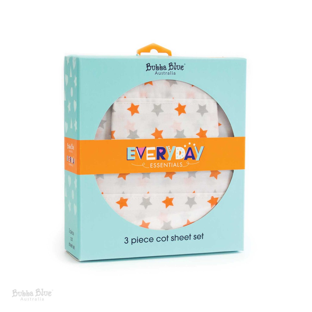 Bubba Blue Everyday Essentials 3pc Cot Sheet Set Shopee Singapore