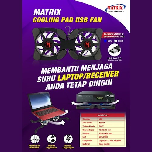 Leptop notebook pad With Two Fans matrix Can Keep Your laptop From