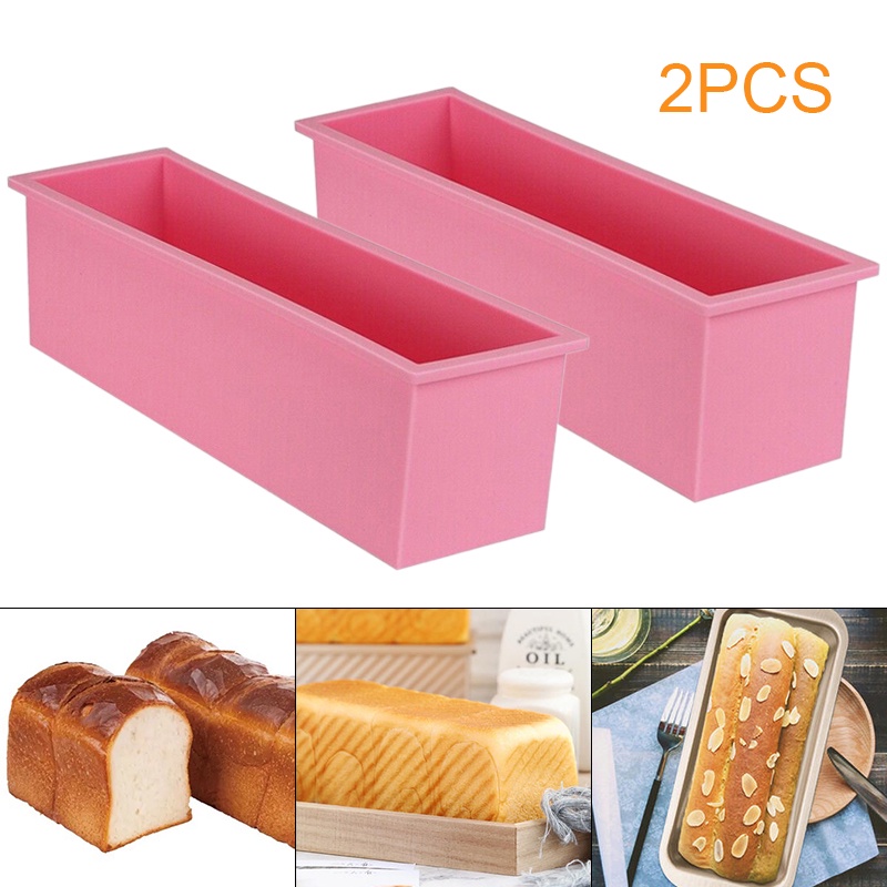 2x 1.2L Rectangle Silicone Soap Mold Box DIY Tools Toast Loaf Baking