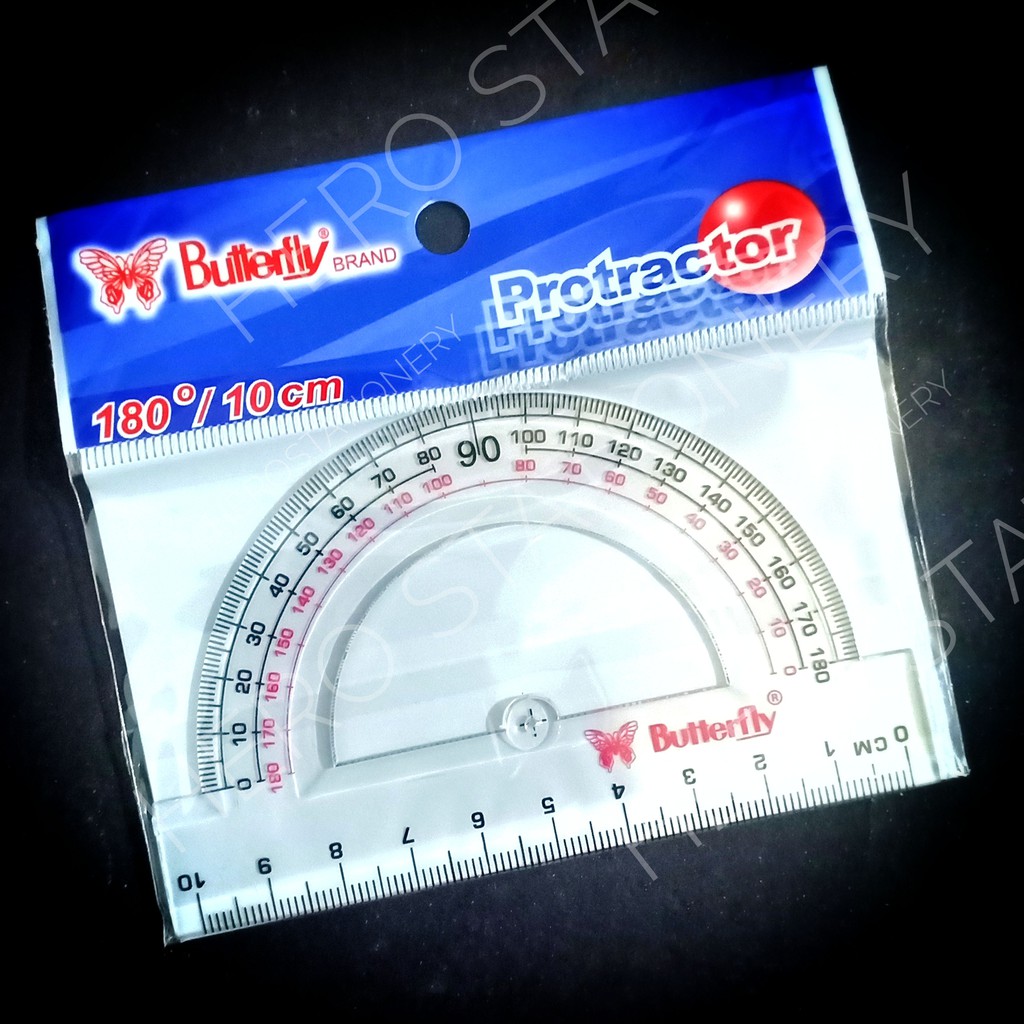 10 cm ruler and butterfly protractor protractor with holes | Shopee ...