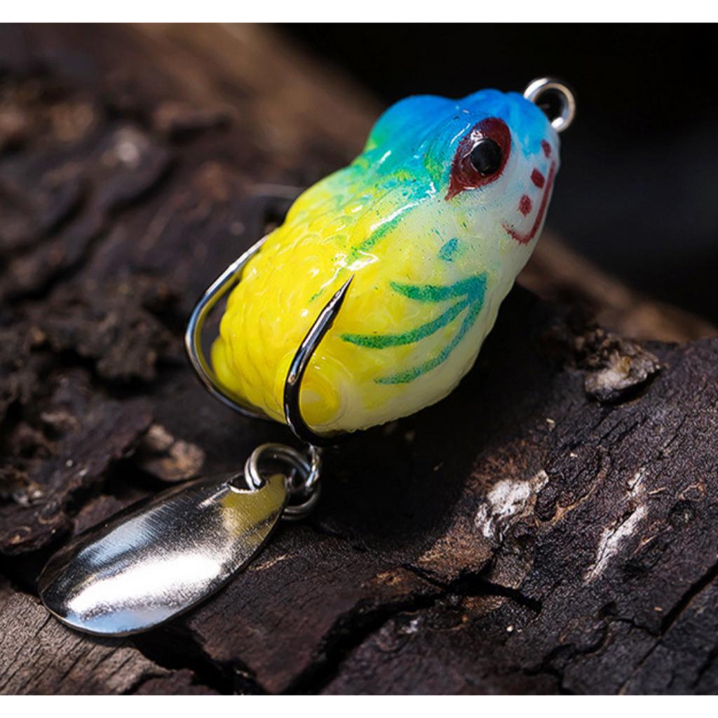 Umpan Pancing kodok soft bait Casting gabus dengan Spiner bahan karet 2.5cm berat 3gr - Gambar 4