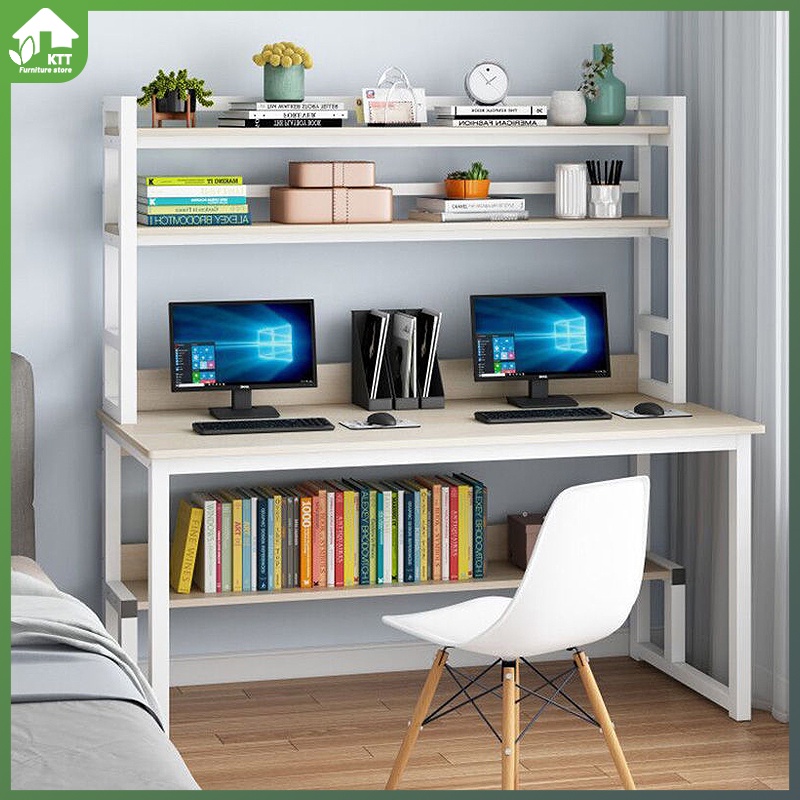 Computer Desk One Table Student Bookcase Bookcase With Bookshelf ...
