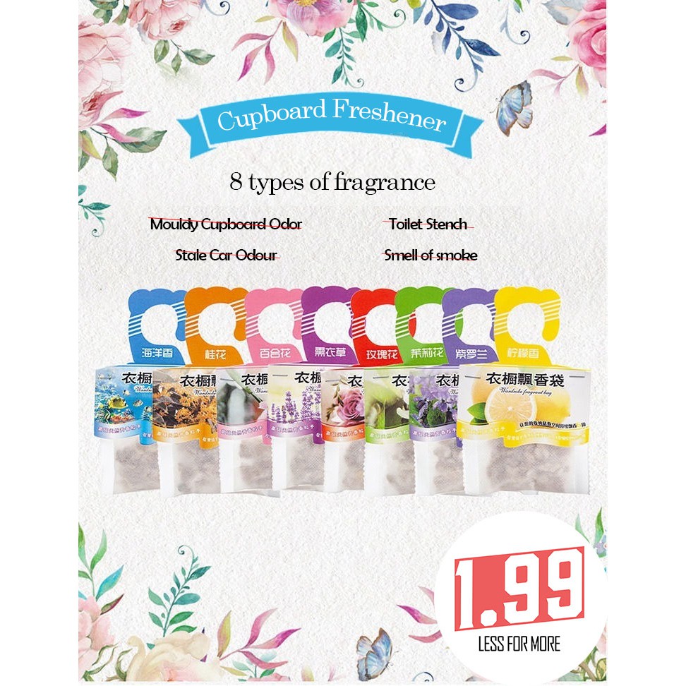 [4PCS] Cupboard Fresheners smell good, freshen up space, floral