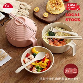 Microwave Noodle Bowls with Lid-40 OZ Wheat Straw Soup Mug with