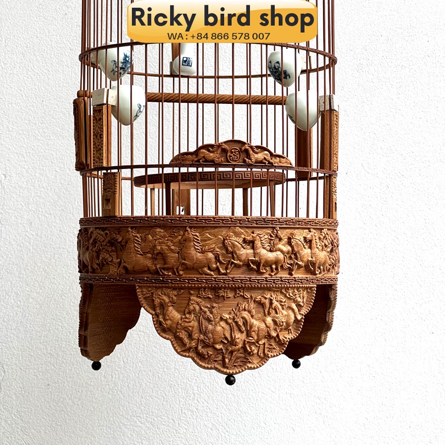 Bamboo Birdcage, Puteh bird cage Horse design Shopee Singapore