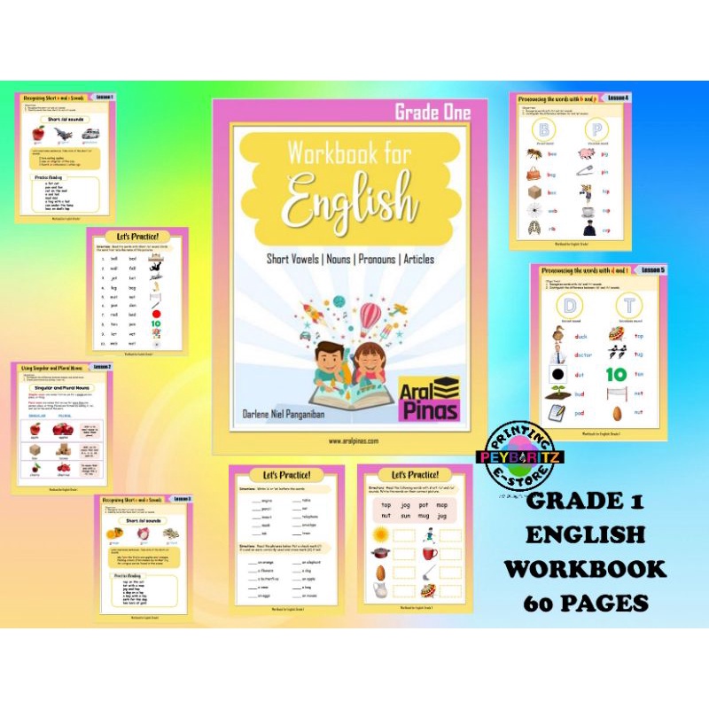 ENGLISH WORKBOOK FOR GRADE 1 WITH READING COMPREHENSION (60 PAGES ...