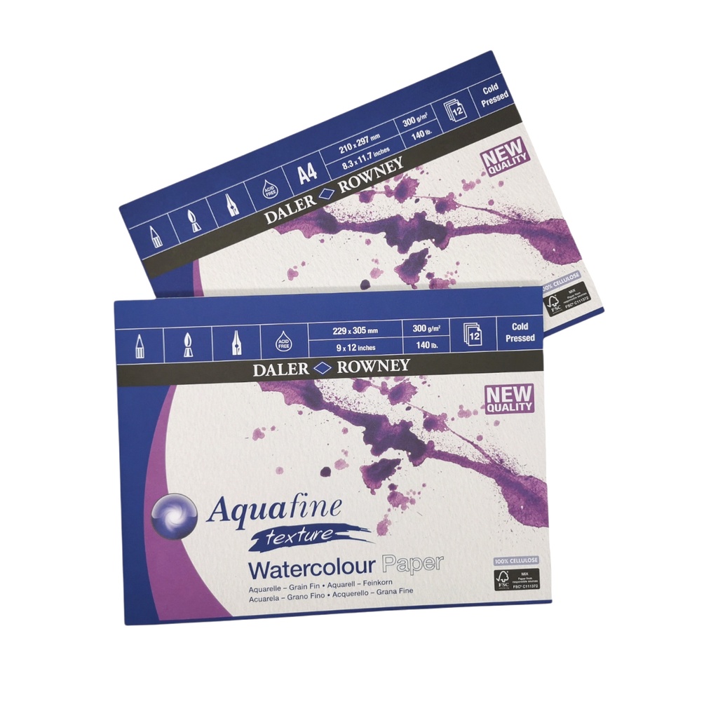 Daler Rowney Aquafine 300gsm Cold-Pressed Watercolour Pad ...