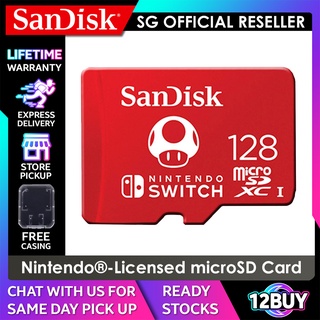  SanDisk 128GB Nintendo Switch Micro SD Card/Switch Lite Memory  Card 128 GB High Speed (SDSQXAO-128G-GNCZN) Bundle with 1 TF/MicroSDXC Card  Reader : Video Games
